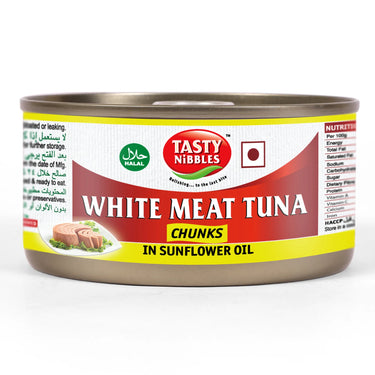 TASTY NIBBLES-Canned Tuna Chunks-White Meat In Sunflower Oil-185g